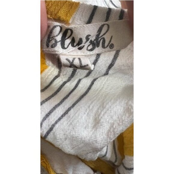 Blush Striped Crinkle Sleeveless Midi Dress Sz XL Womens Button Down - Picture 3 of 9